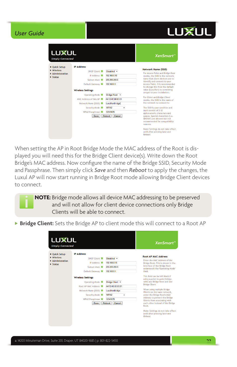 User guide | Luxul XAP-1040 User Manual | Page 23 / 32