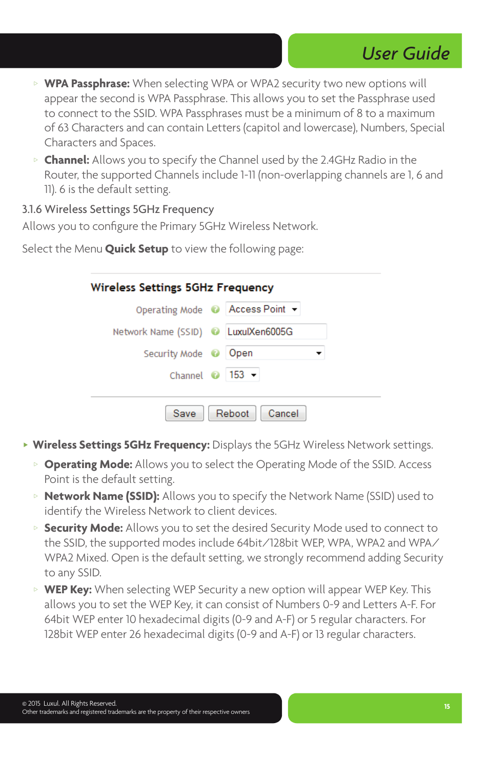 User guide | Luxul XWR-1750 User Manual | Page 15 / 52
