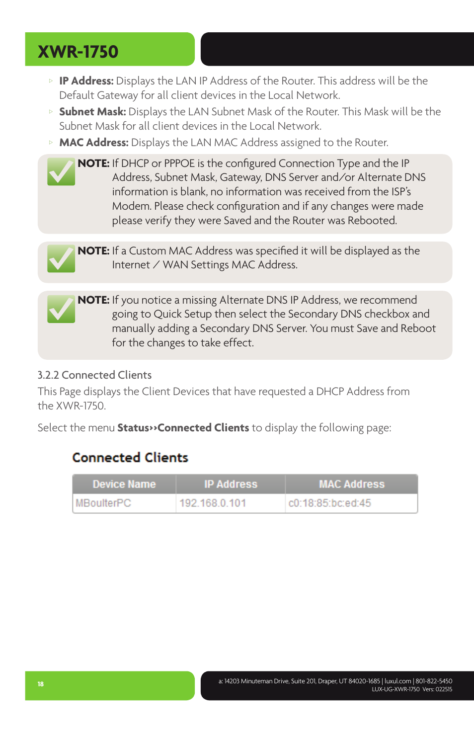 Xwr-1750 | Luxul XWR-1750 User Manual | Page 18 / 52