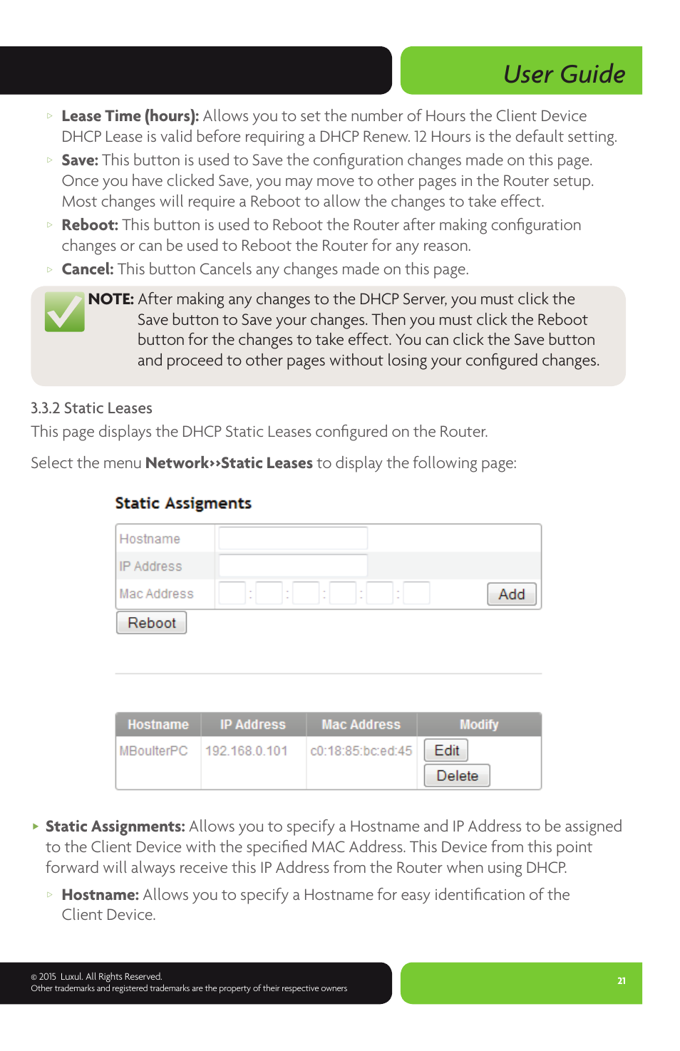 User guide | Luxul XWR-1750 User Manual | Page 21 / 52