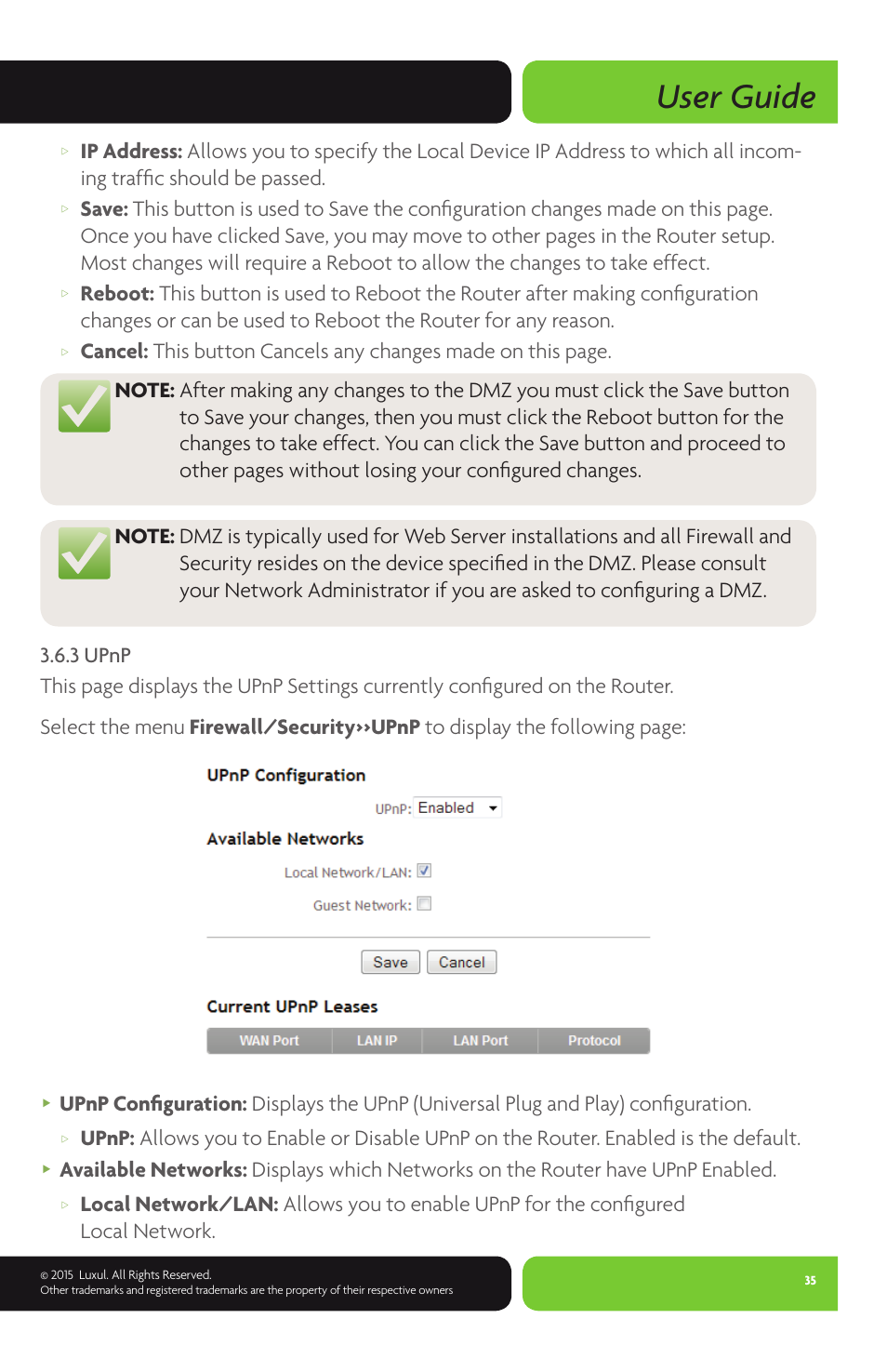 User guide | Luxul XWR-1750 User Manual | Page 35 / 52