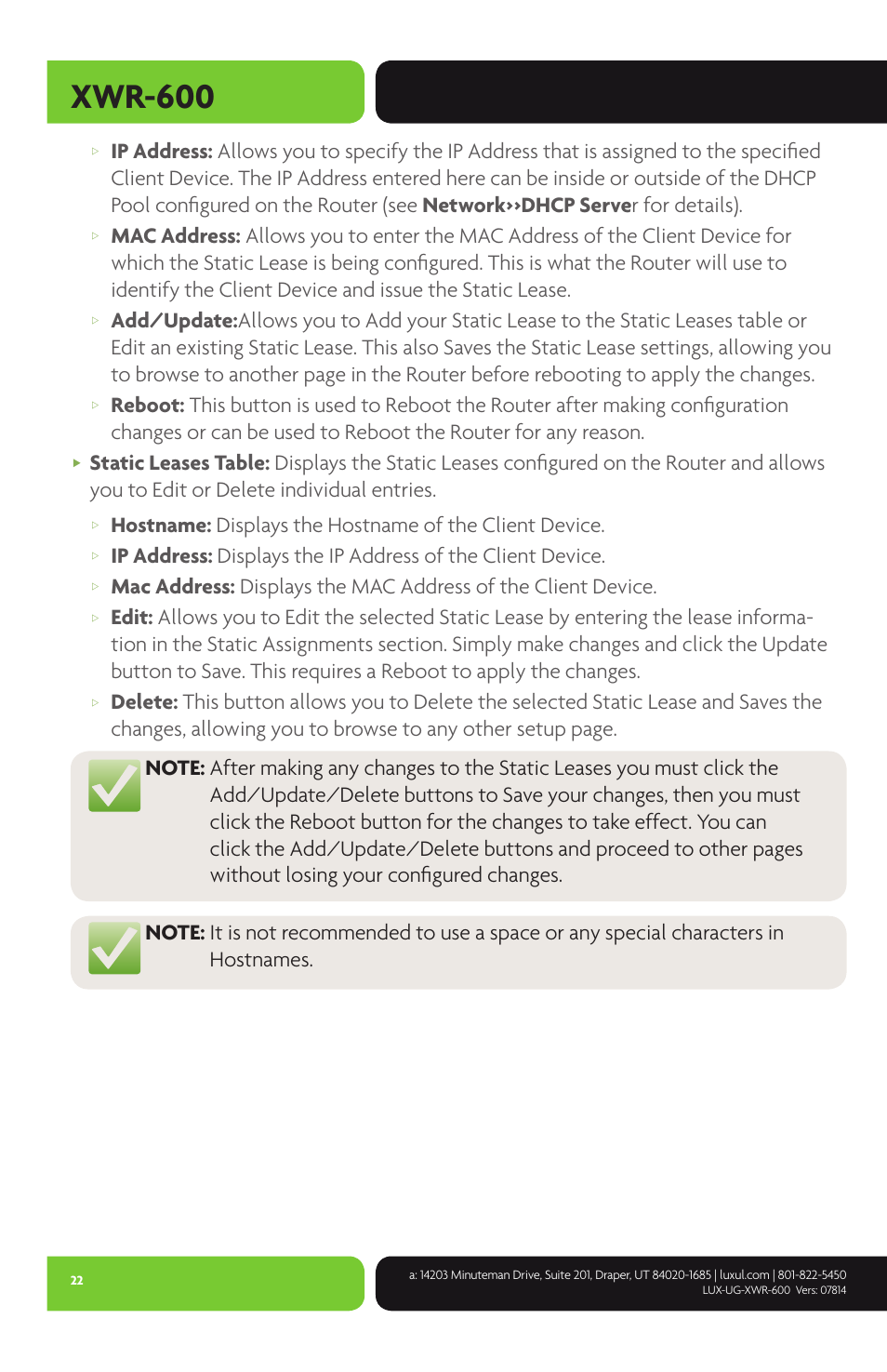 Xwr-600 | Luxul XWR-600 User Manual | Page 22 / 48