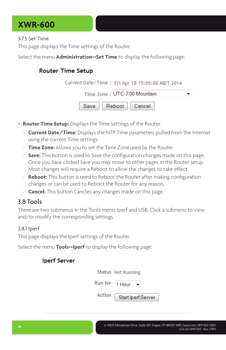 Xwr-600, 8 tools | Luxul XWR-600 User Manual | Page 44 / 48