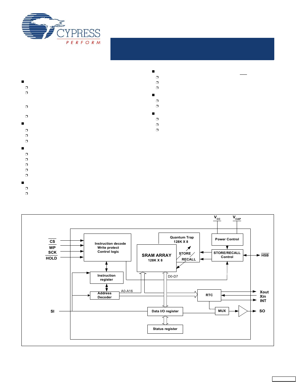 Cypress CY14B101P User Manual | 32 pages