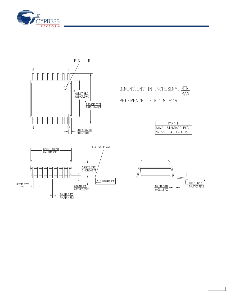 Package diagrams | Cypress CY14B101P User Manual | Page 30 / 32