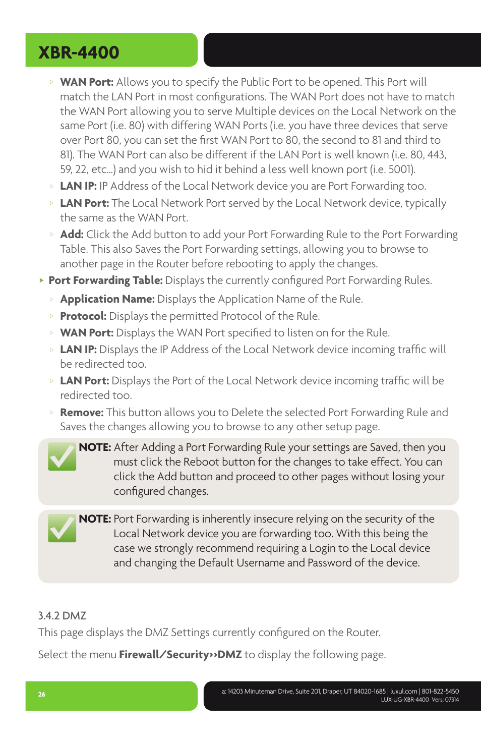 Xbr-4400 | Luxul XBR-4400 User Manual | Page 26 / 44