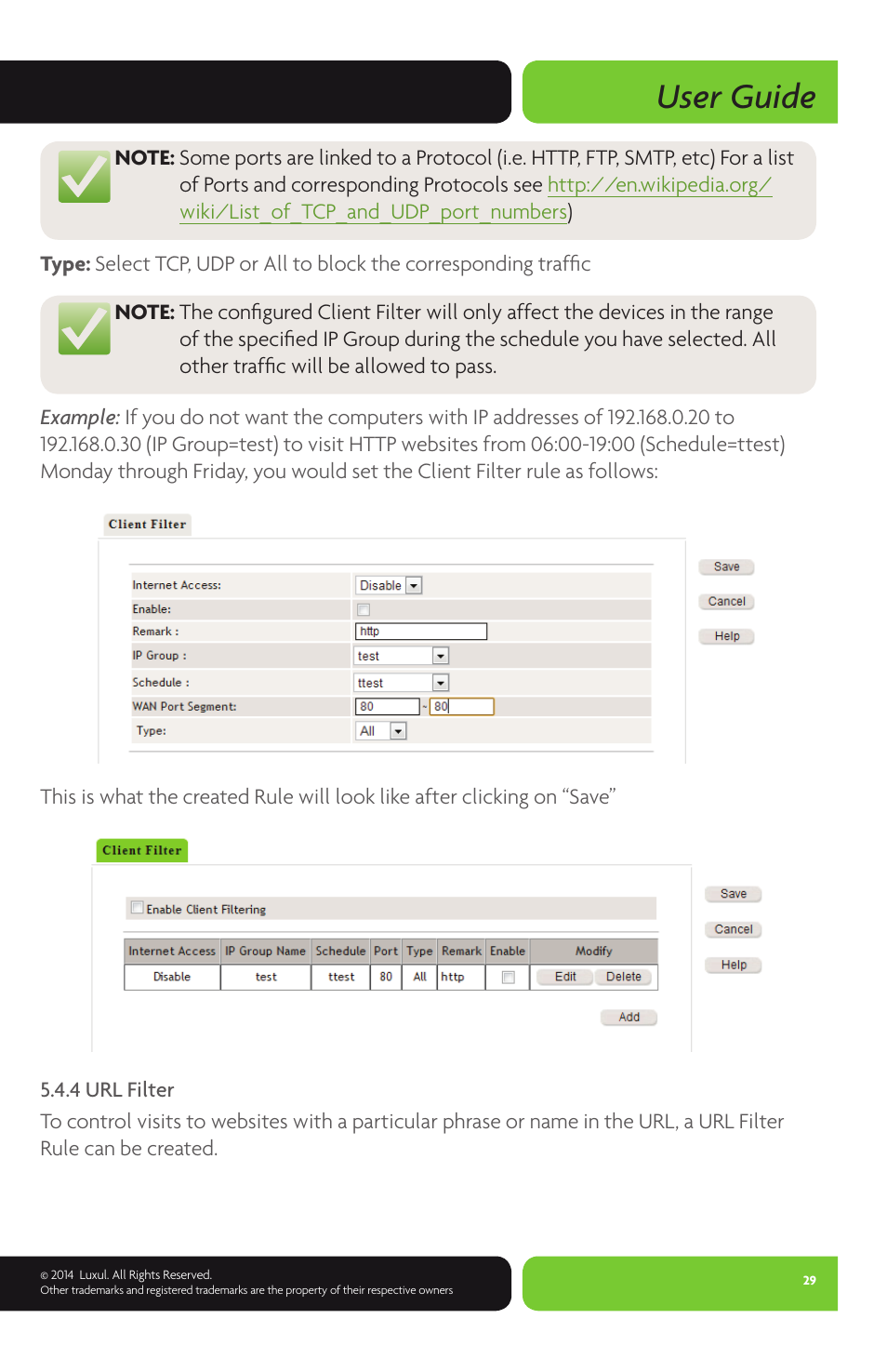 User guide | Luxul XBR-2300 User Manual | Page 29 / 52