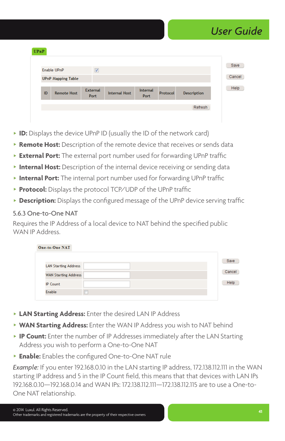 User guide | Luxul XBR-2300 User Manual | Page 41 / 52
