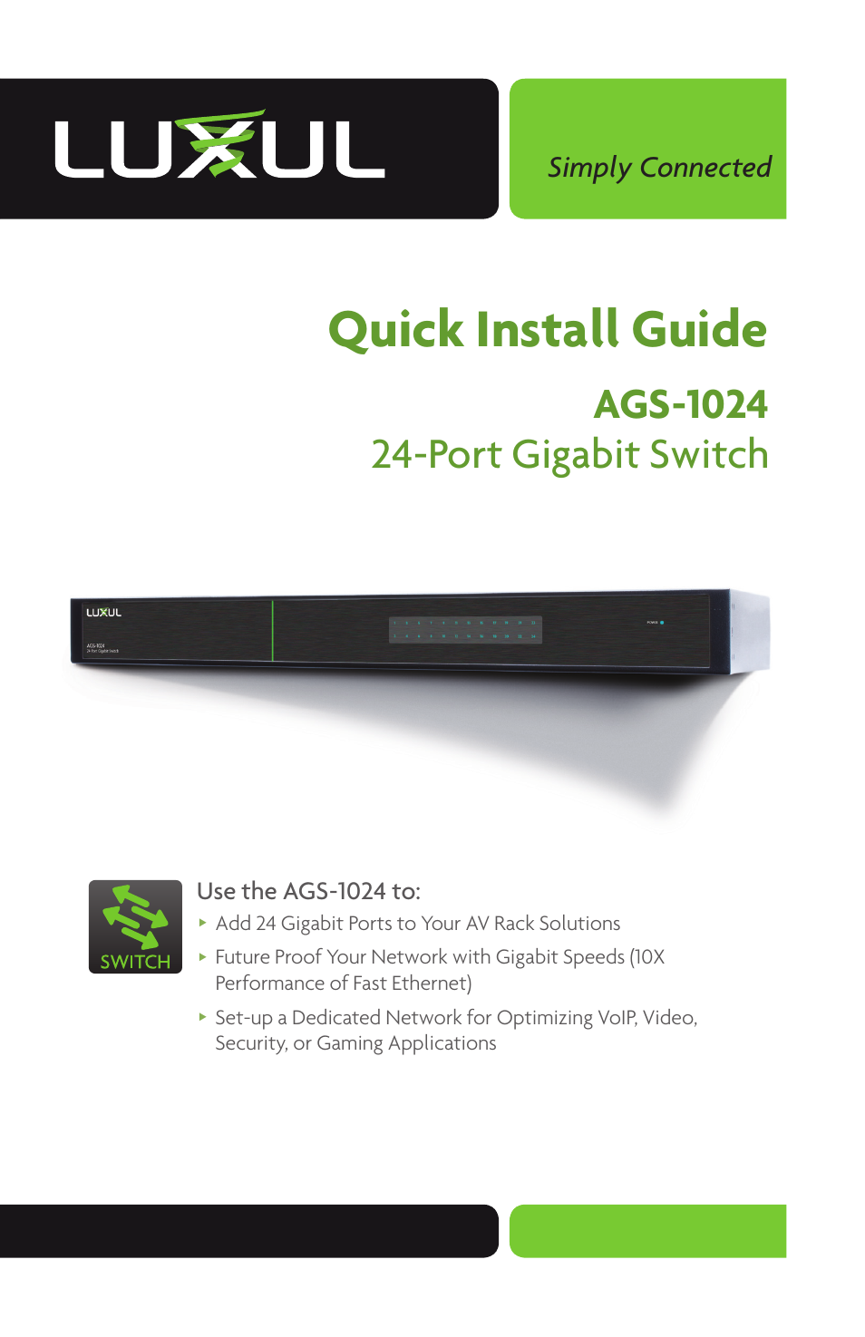 Luxul AGS-1024 User Manual | 8 pages