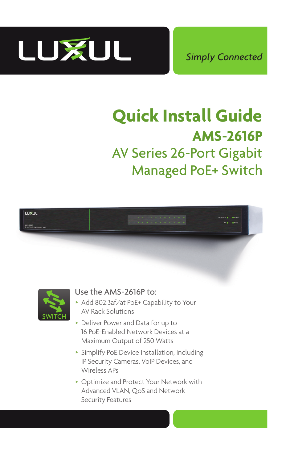 Luxul AMS-2616P User Manual | 12 pages