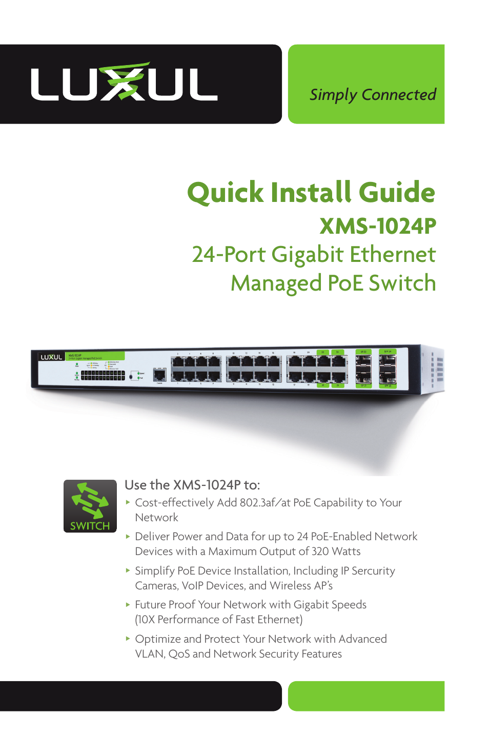 Luxul XMS-1024P User Manual | 8 pages