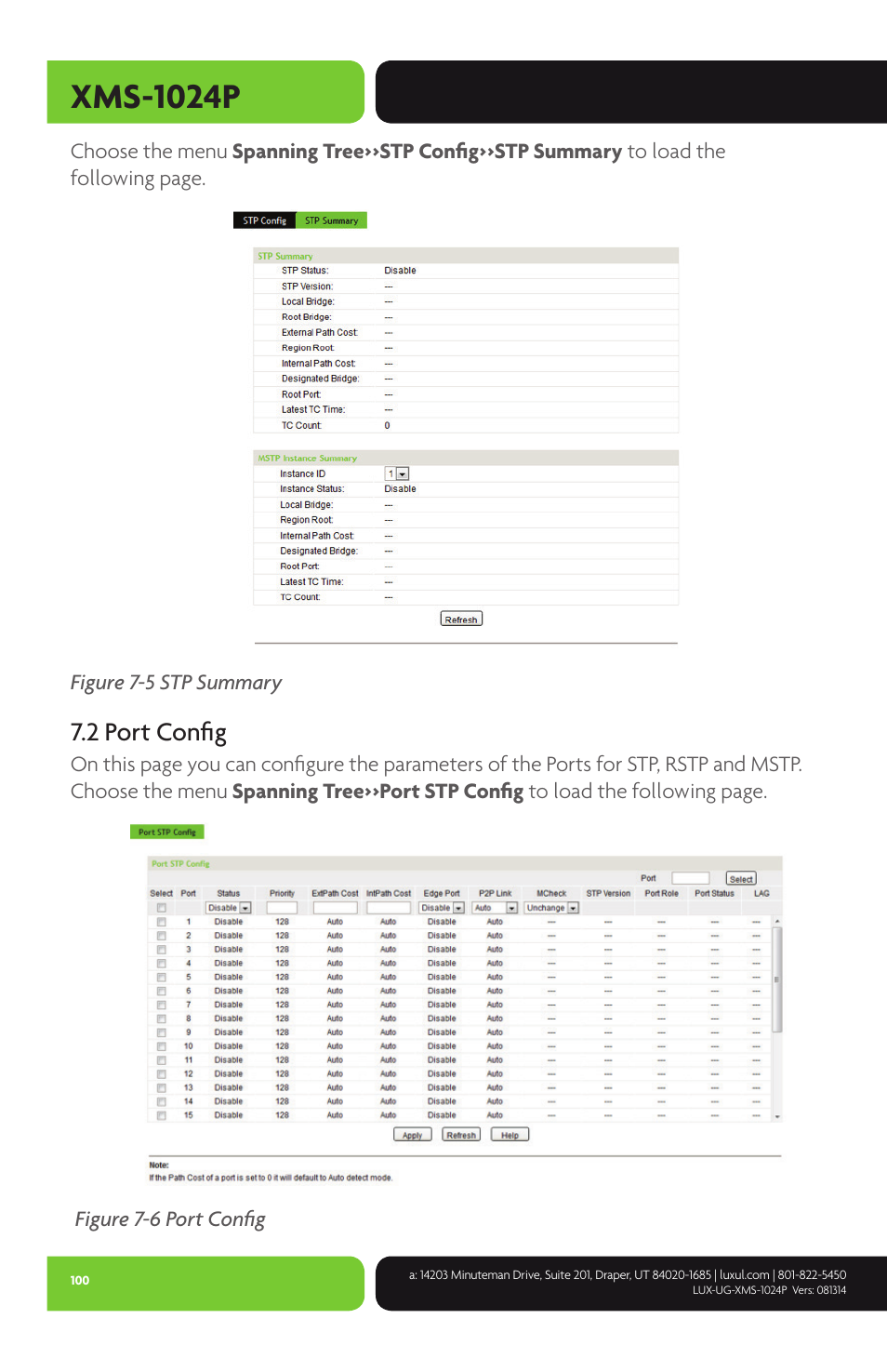 Xms-1024p, 2 port confi g | Luxul XMS-1024P User Manual | Page 100 / 292