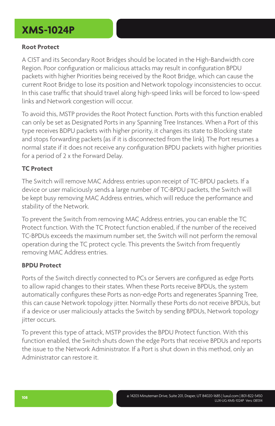 Xms-1024p | Luxul XMS-1024P User Manual | Page 108 / 292