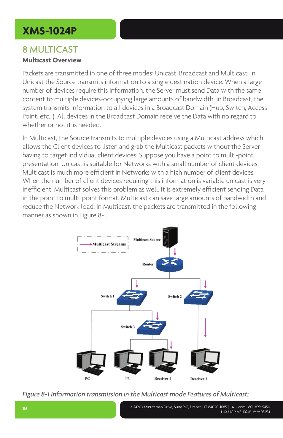 Xms-1024p, 8 multicast | Luxul XMS-1024P User Manual | Page 116 / 292