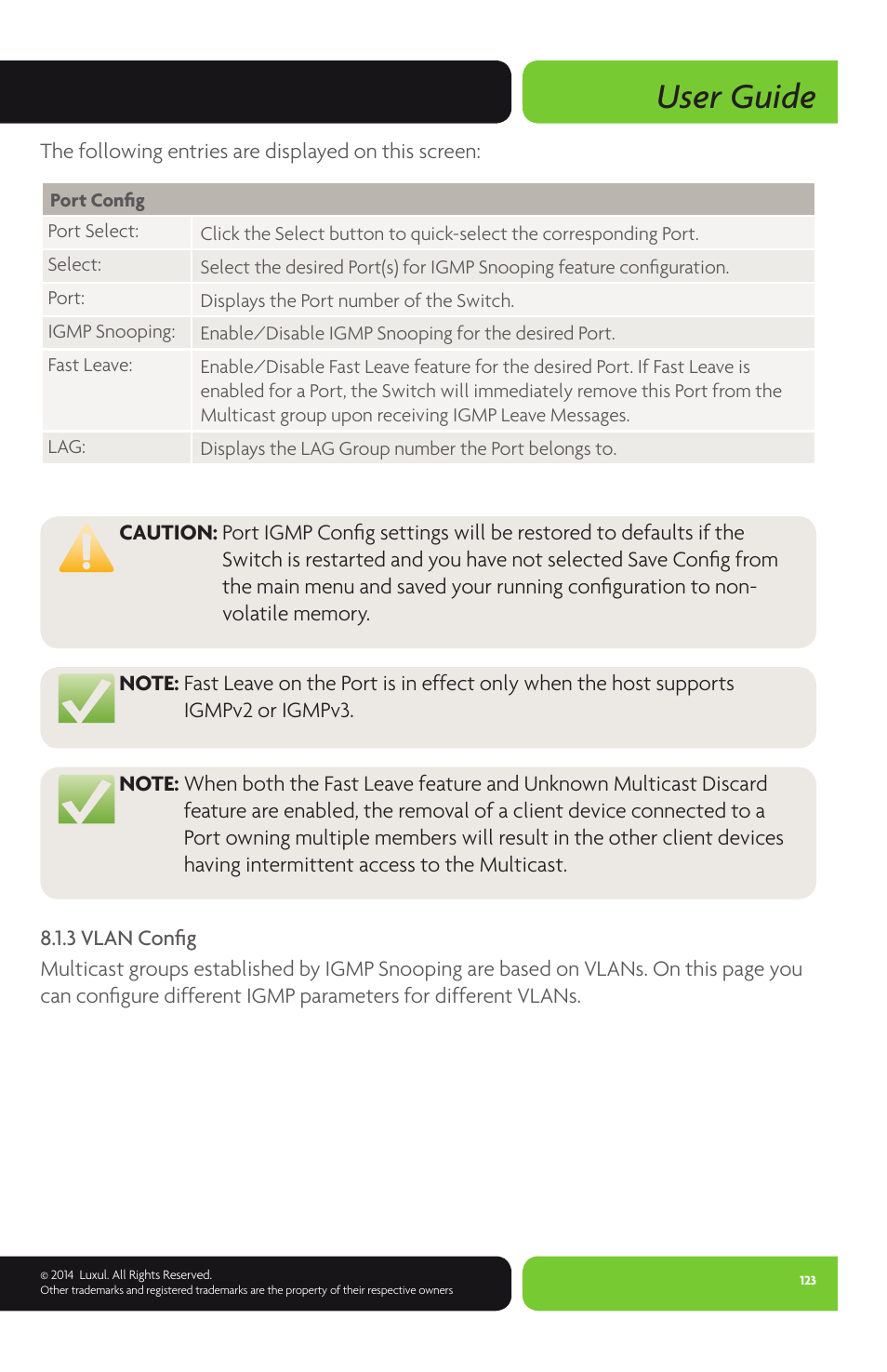 User guide | Luxul XMS-1024P User Manual | Page 123 / 292