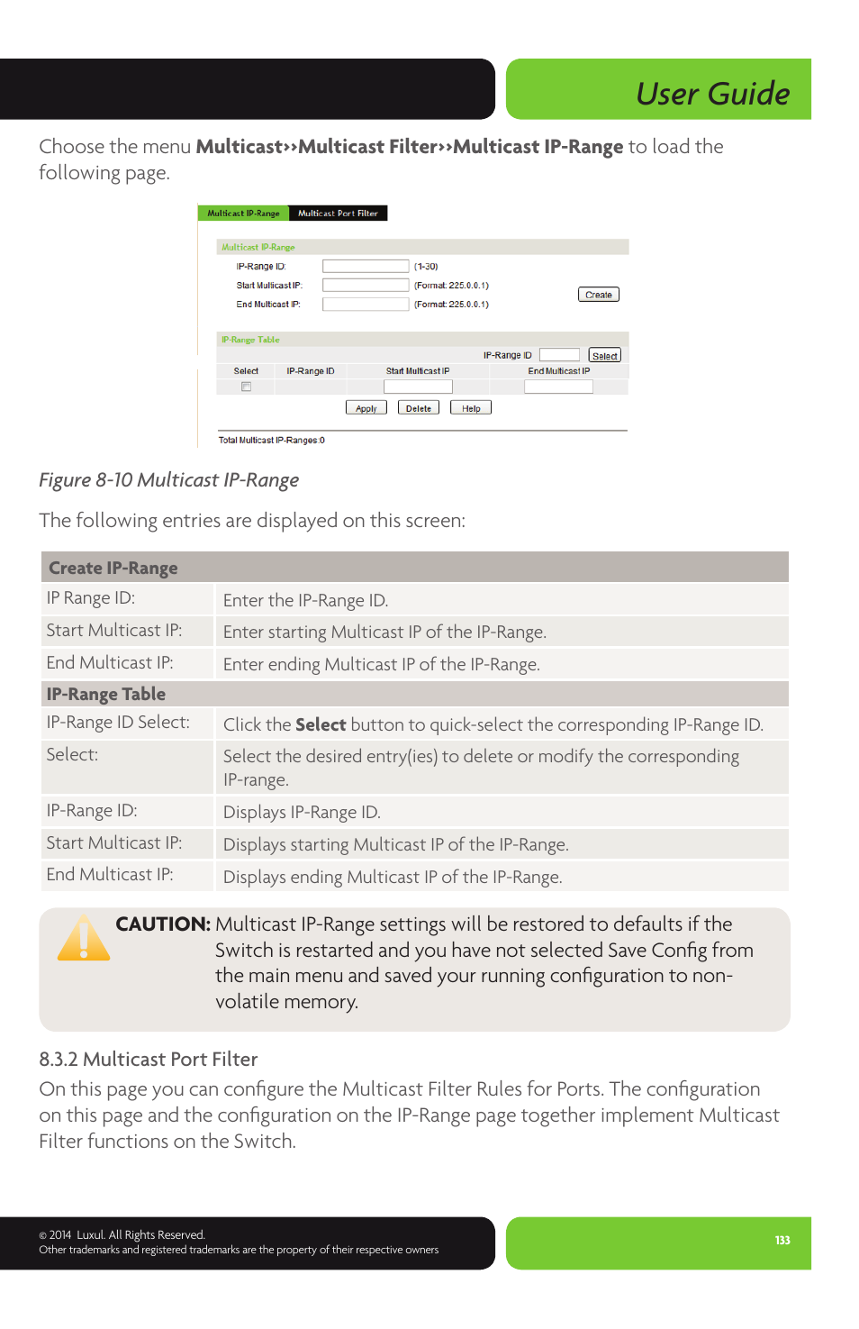 User guide | Luxul XMS-1024P User Manual | Page 133 / 292