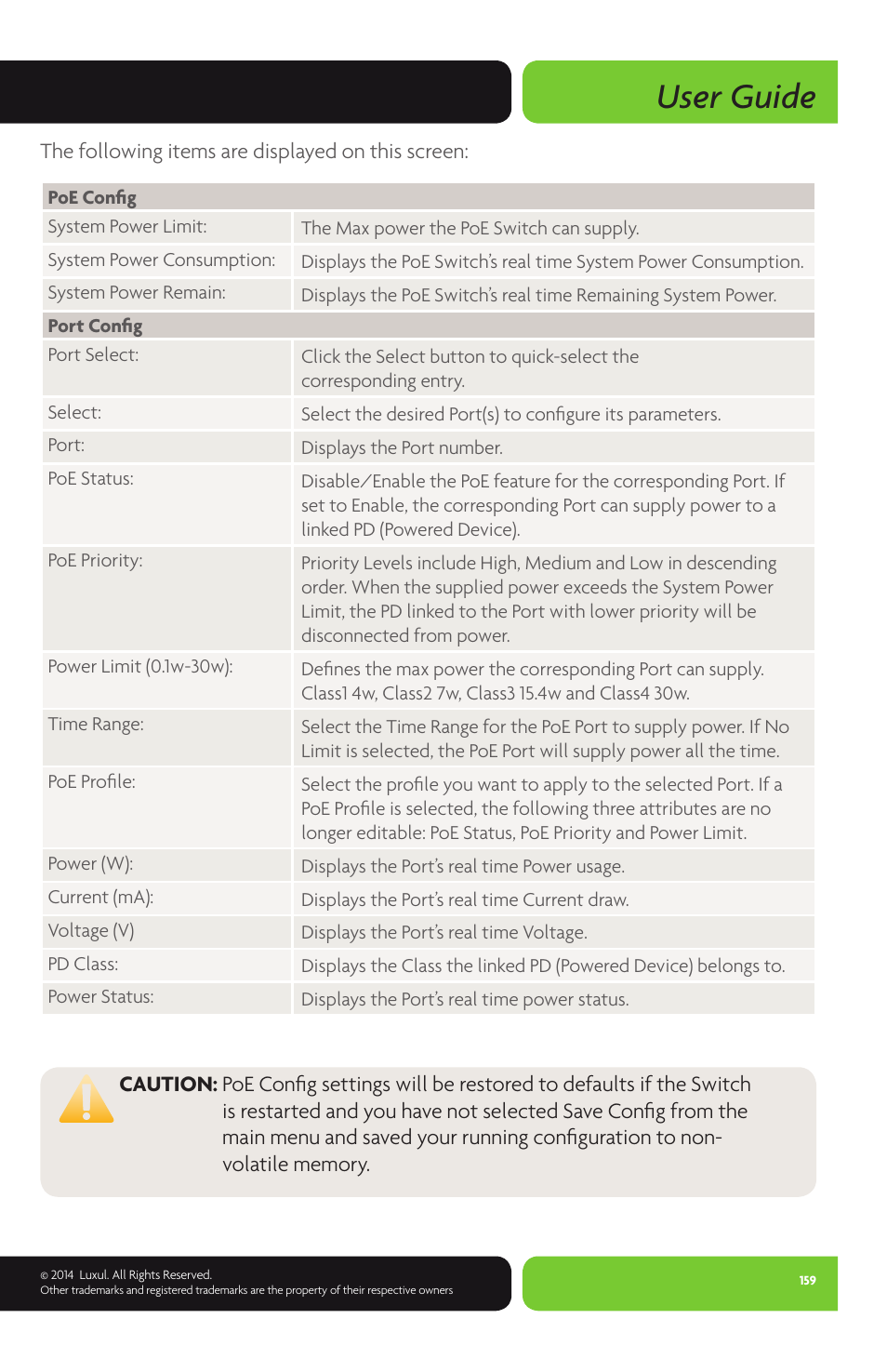 User guide | Luxul XMS-1024P User Manual | Page 159 / 292