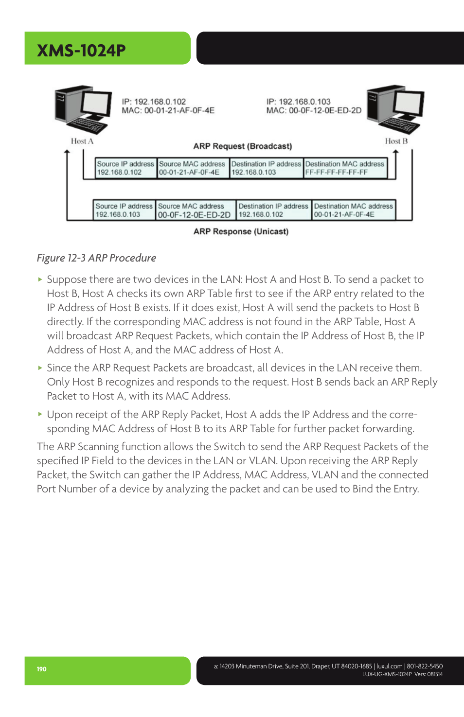 Xms-1024p, Figure 12-3 arp procedure | Luxul XMS-1024P User Manual | Page 190 / 292