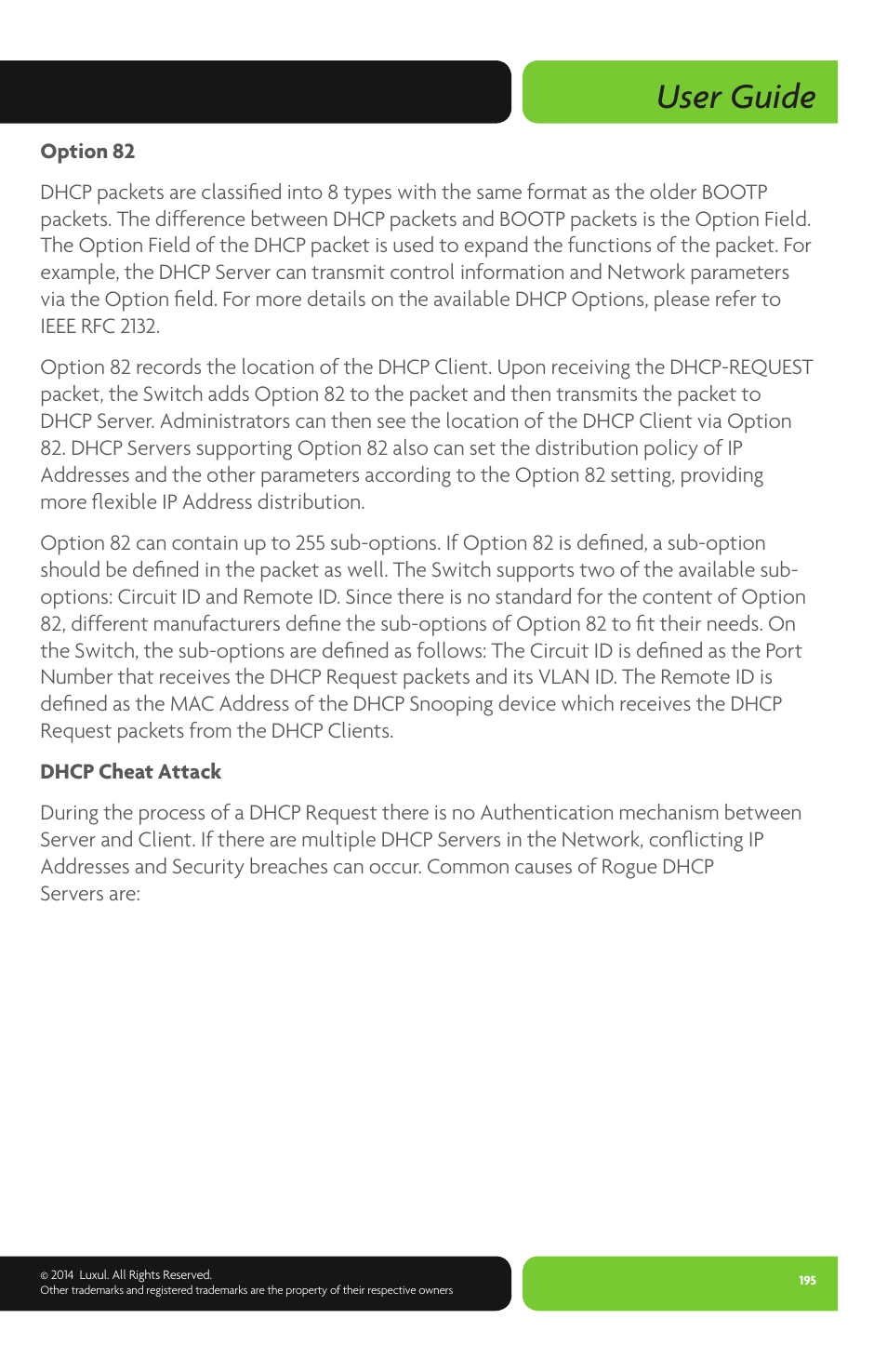 User guide | Luxul XMS-1024P User Manual | Page 195 / 292
