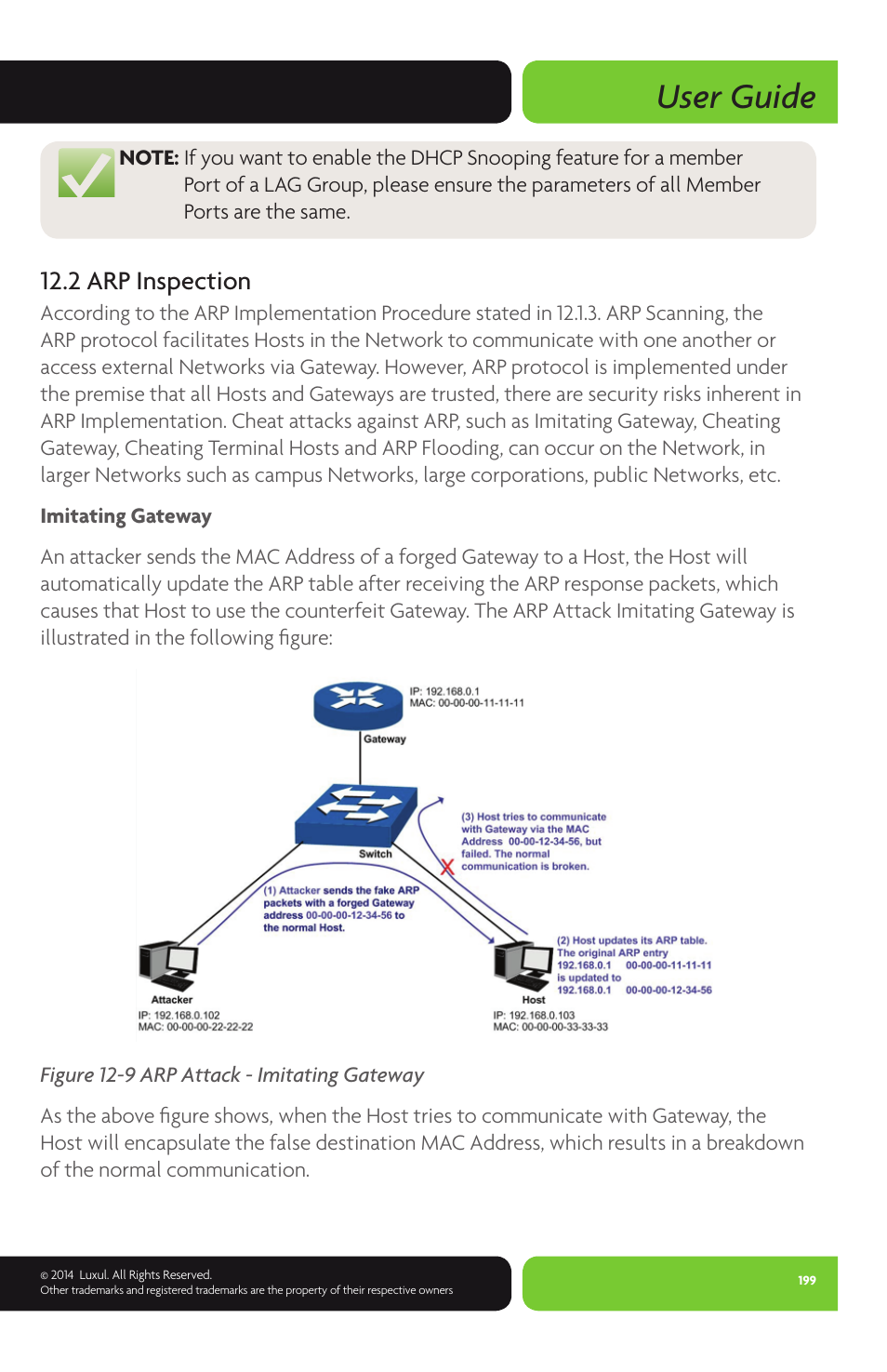 User guide, 2 arp inspection | Luxul XMS-1024P User Manual | Page 199 / 292
