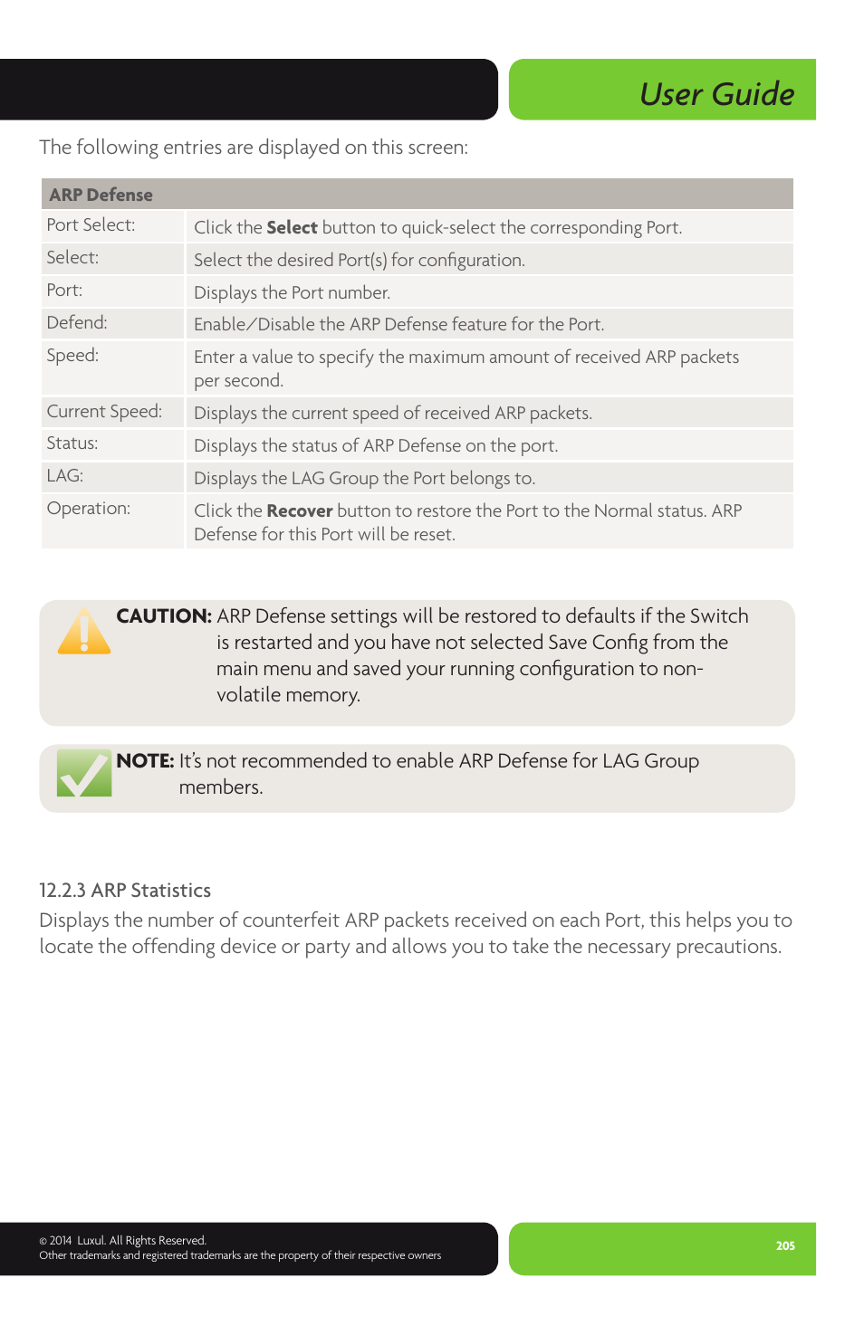 User guide | Luxul XMS-1024P User Manual | Page 205 / 292