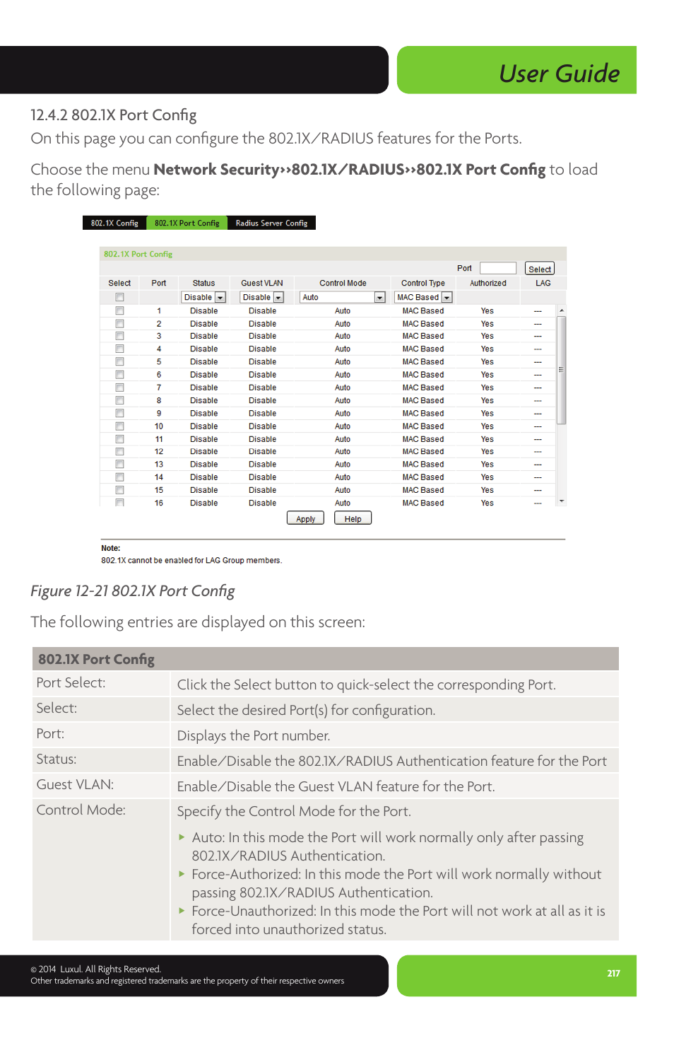 User guide | Luxul XMS-1024P User Manual | Page 217 / 292