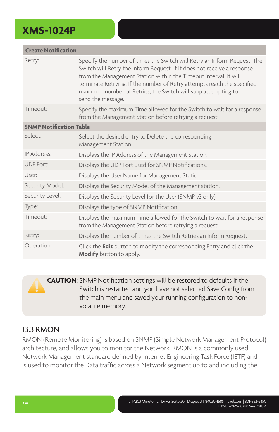 Xms-1024p, 3 rmon | Luxul XMS-1024P User Manual | Page 234 / 292