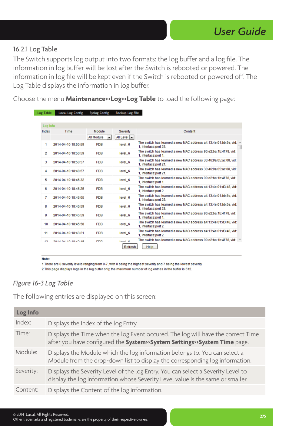 User guide | Luxul XMS-1024P User Manual | Page 275 / 292