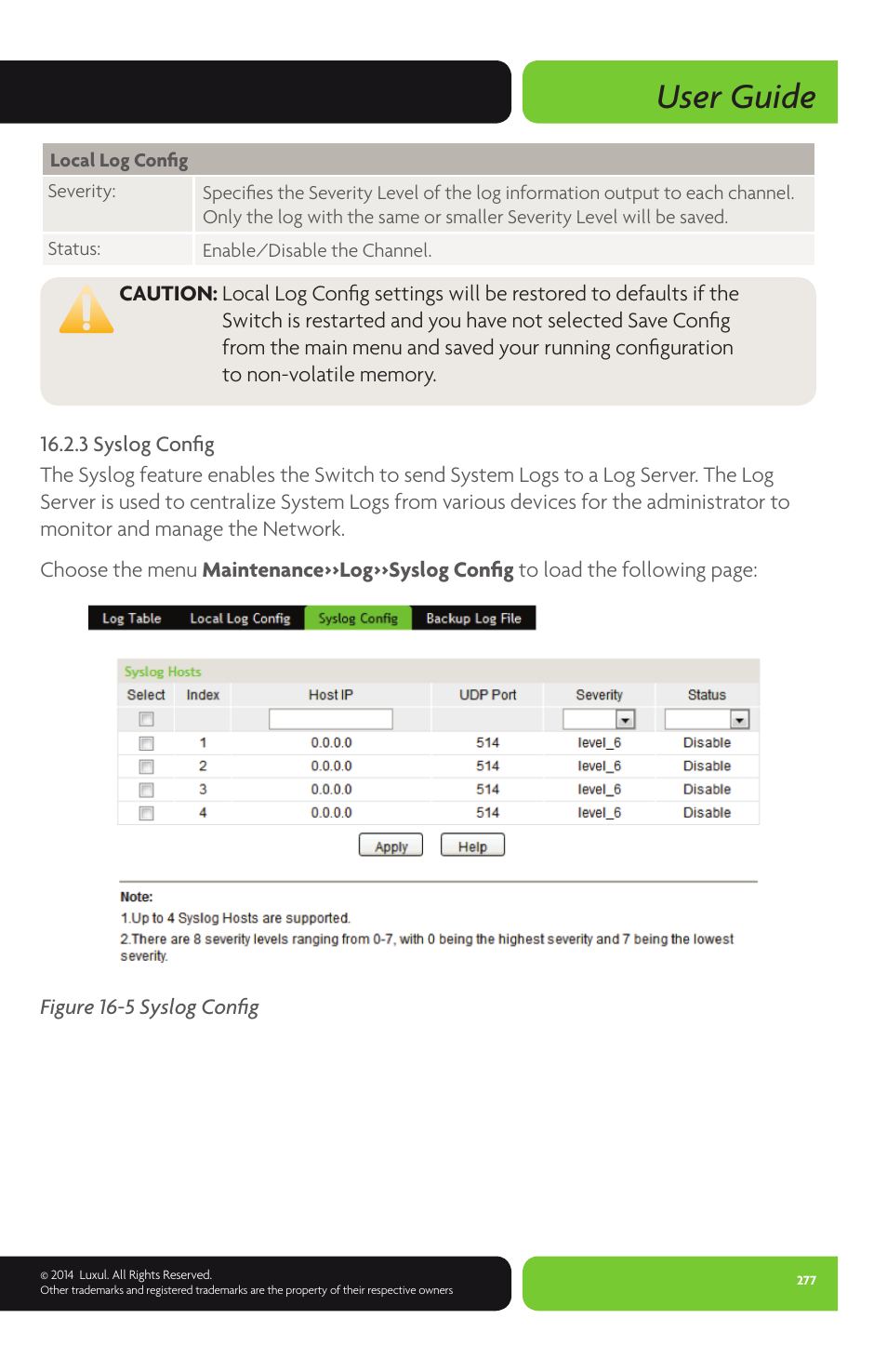 User guide | Luxul XMS-1024P User Manual | Page 277 / 292