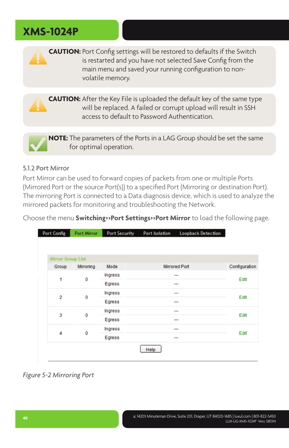 Xms-1024p | Luxul XMS-1024P User Manual | Page 40 / 292