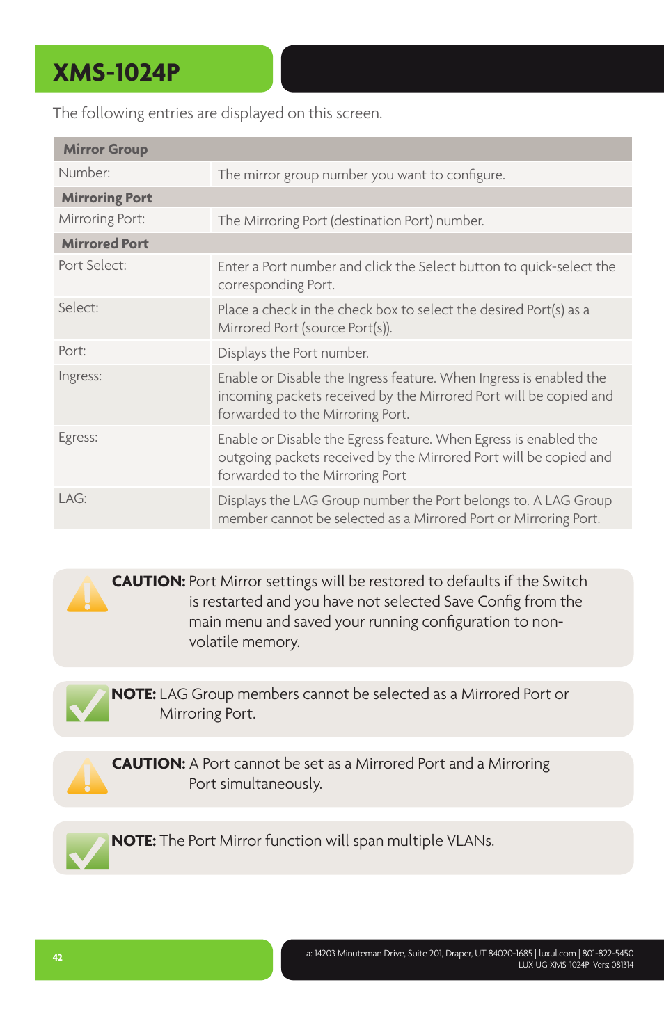 Xms-1024p | Luxul XMS-1024P User Manual | Page 42 / 292