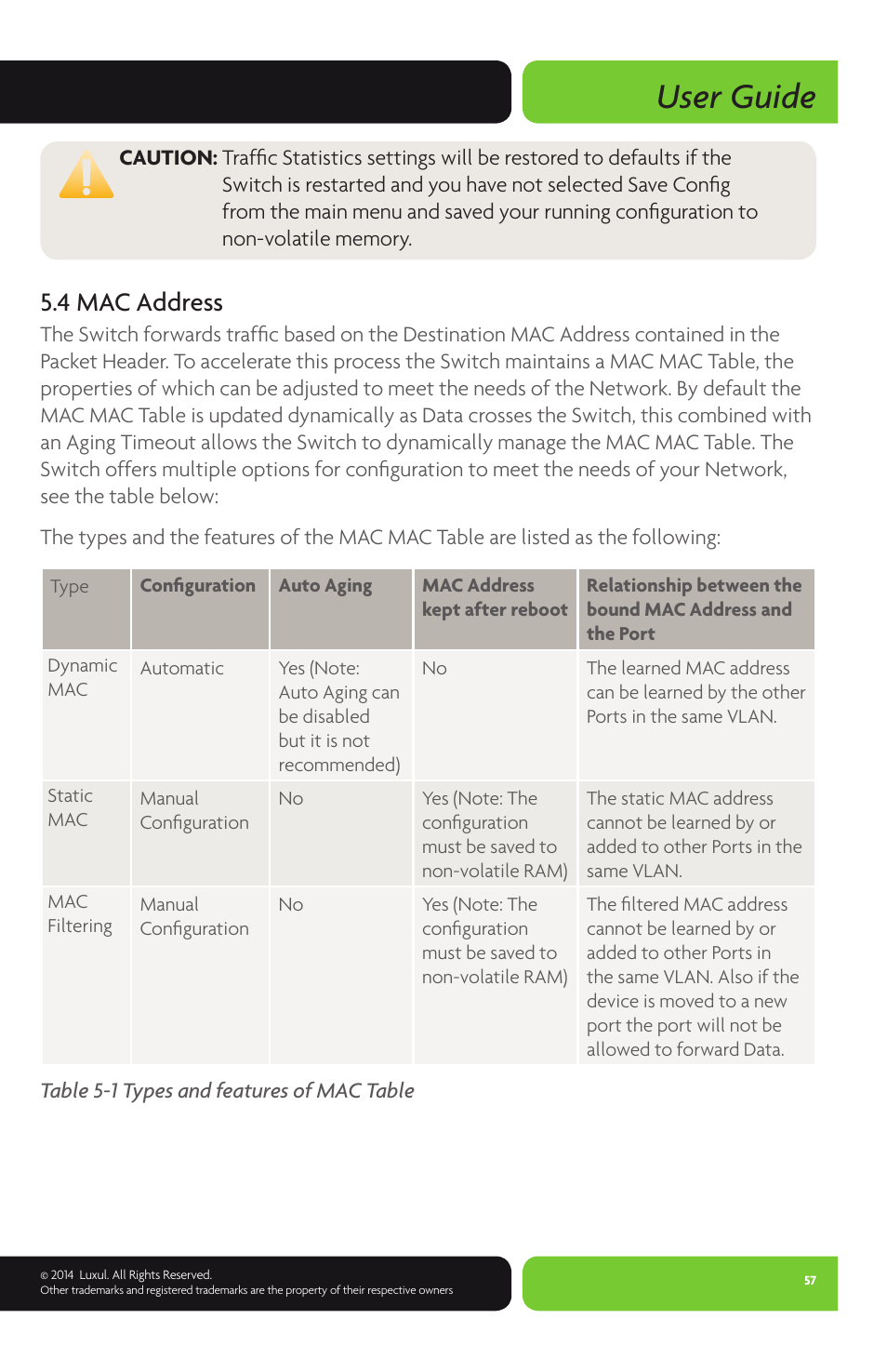 User guide, 4 mac address | Luxul XMS-1024P User Manual | Page 57 / 292