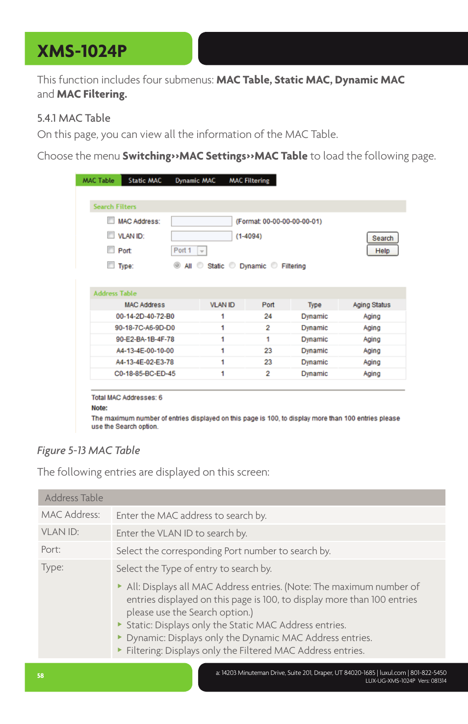 Xms-1024p | Luxul XMS-1024P User Manual | Page 58 / 292