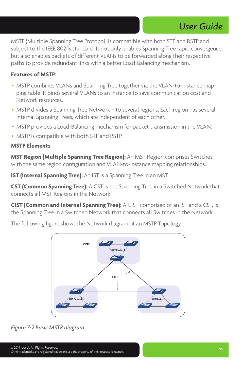 User guide, Figure 7-2 basic mstp diagram | Luxul XMS-1024P User Manual | Page 95 / 292