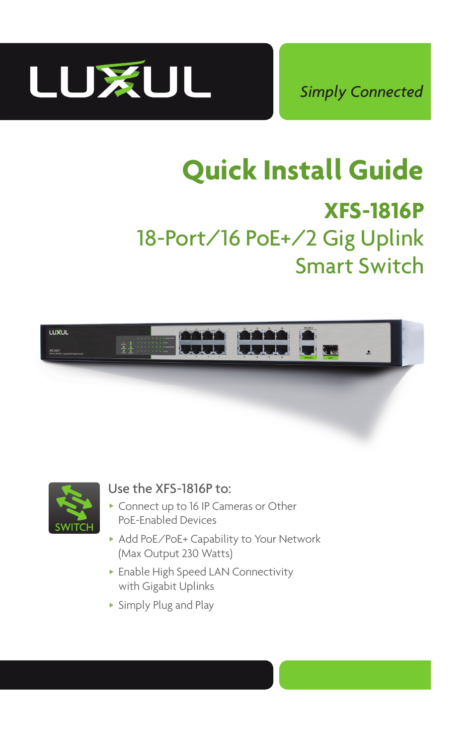 Luxul XFS-1816P User Manual | 8 pages