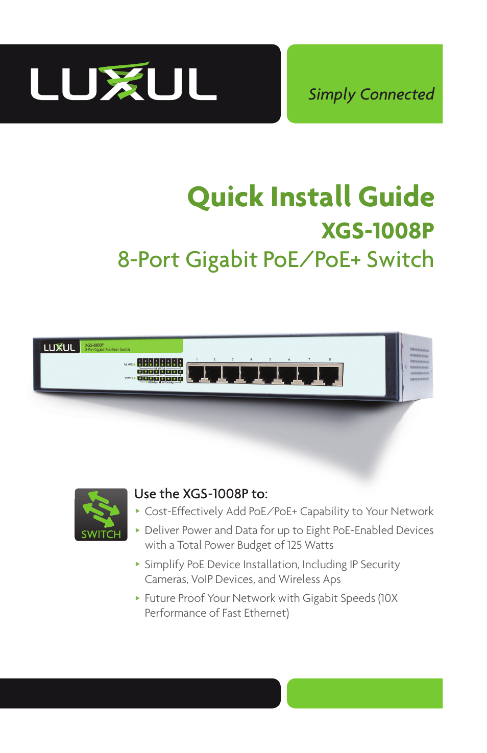 Luxul XGS-1008P User Manual | 8 pages