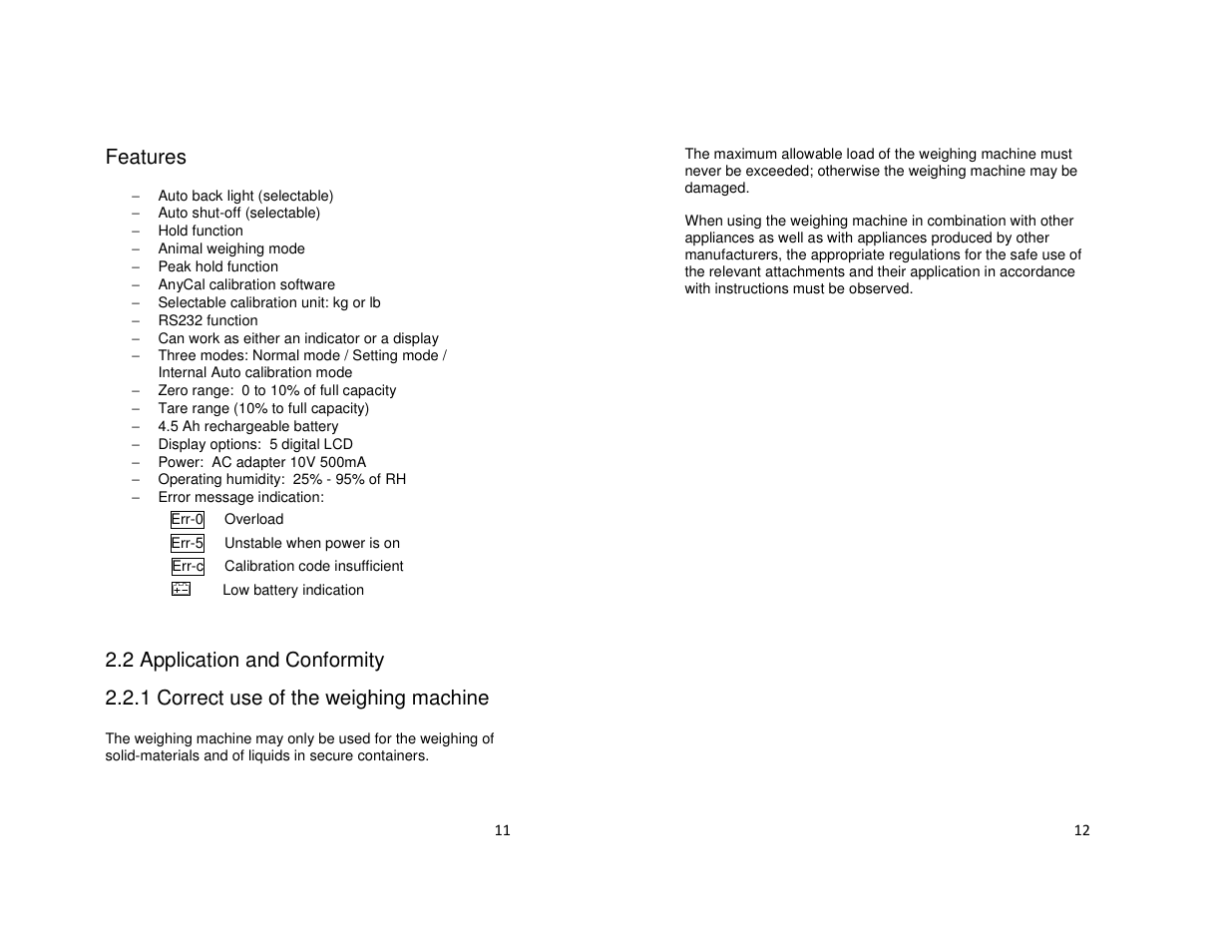 Features | LW Measurements LBS Large Bench Scale User Manual | Page 6 / 14