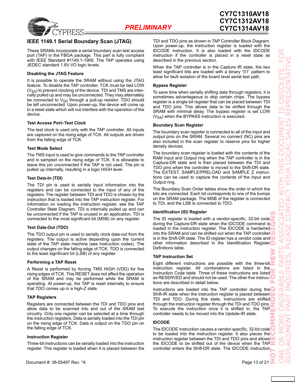 Cypress CY7C1312AV18 User Manual | Page 13 / 21