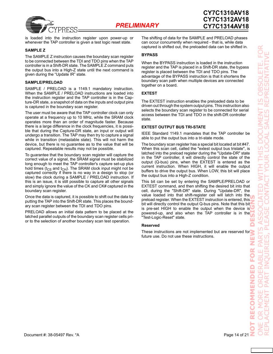 Cypress CY7C1312AV18 User Manual | Page 14 / 21