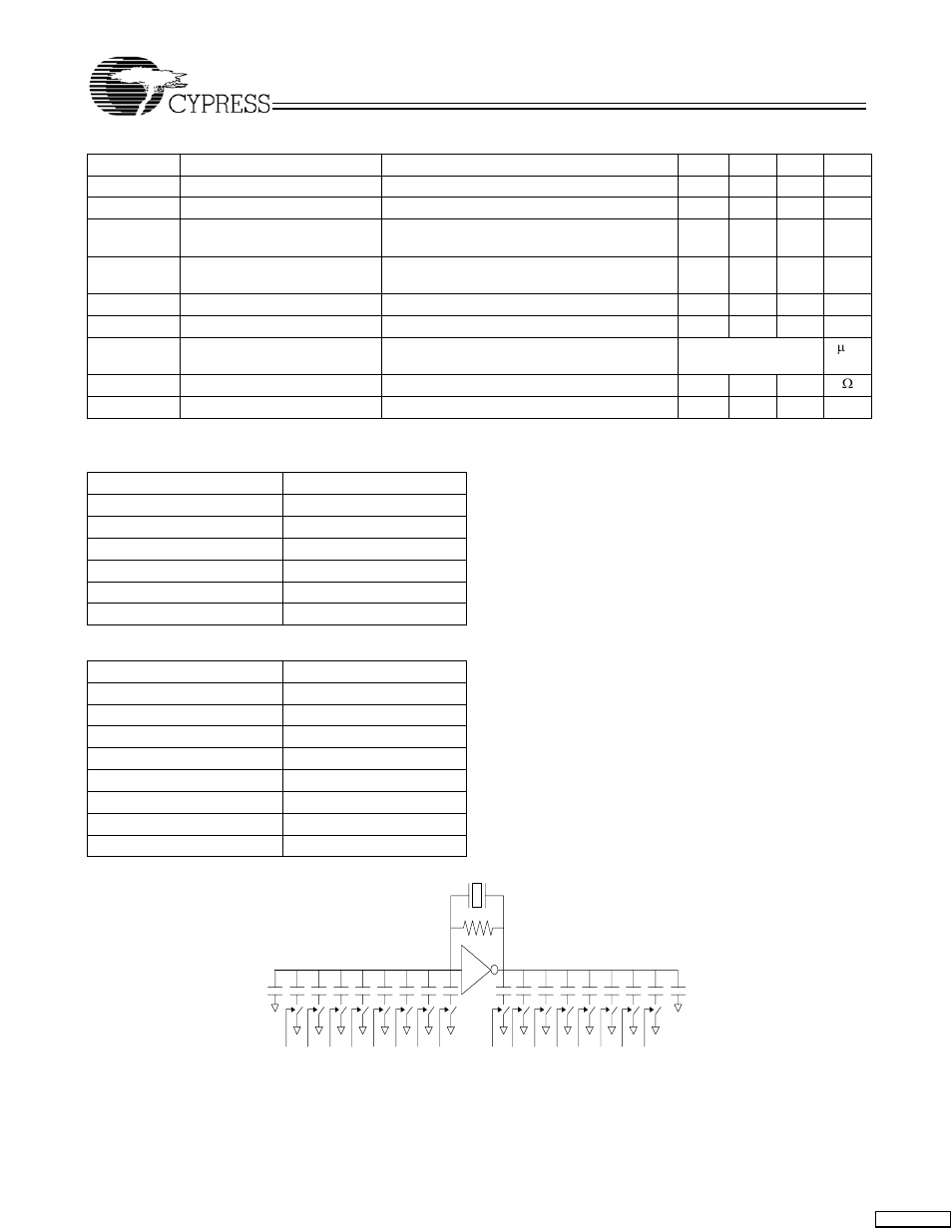 Cy2048waf, Ac electrical specifications, Phase noise, temp = 25°c, v | 3v, f, 10mhz, x, 7f (hex), Crystal oscillator tuning capacitor values | Cypress CY2048WAF User Manual | Page 4 / 7