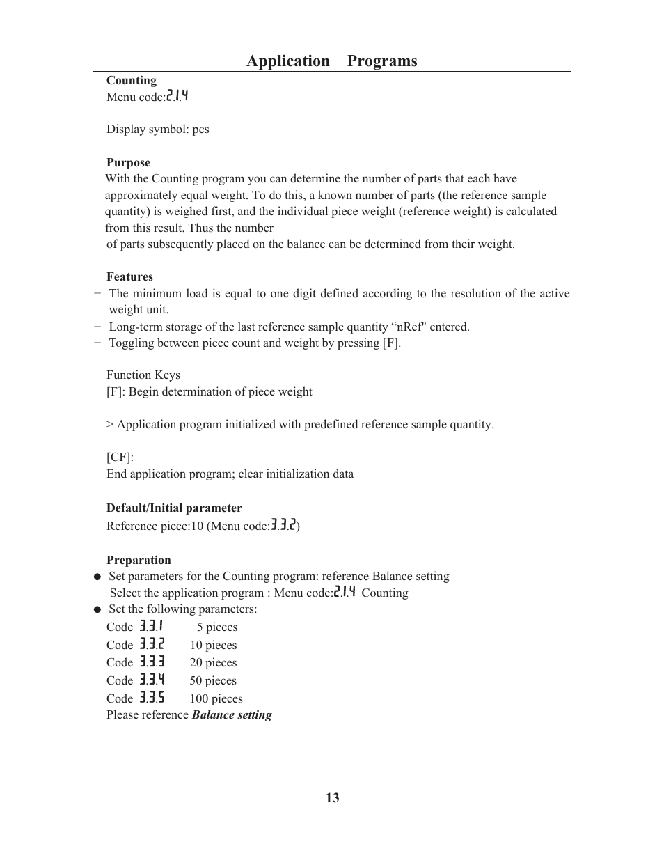 Application programs | LW Measurements HRB 224 Magnetic Force Balance User Manual | Page 15 / 32