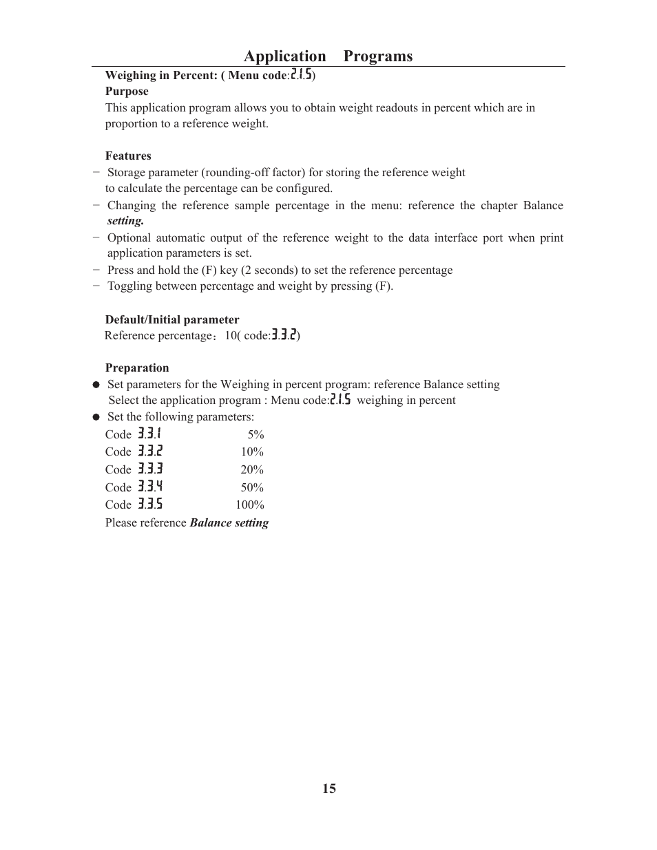 Application programs | LW Measurements HRB 224 Magnetic Force Balance User Manual | Page 17 / 32