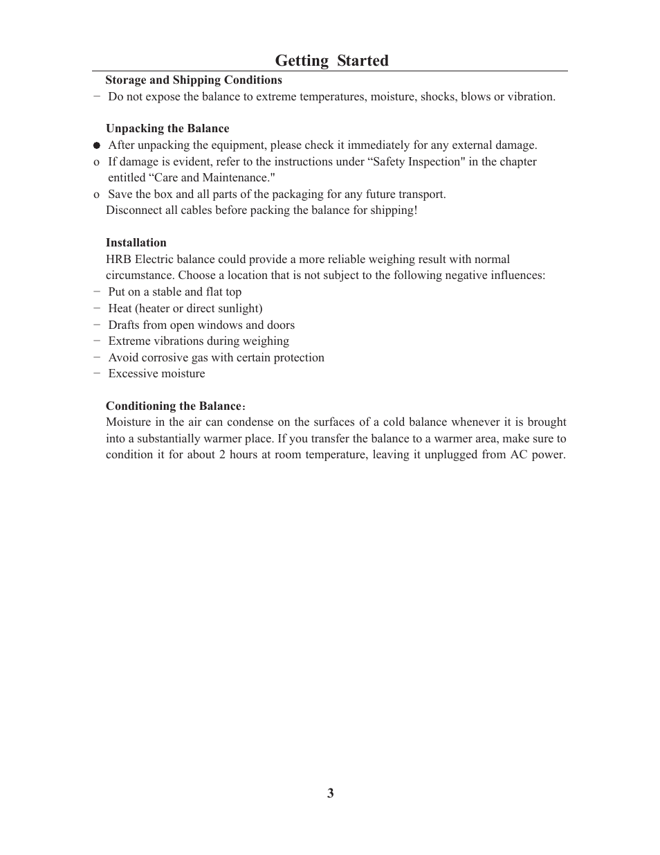 Getting started | LW Measurements HRB 224 Magnetic Force Balance User Manual | Page 5 / 32