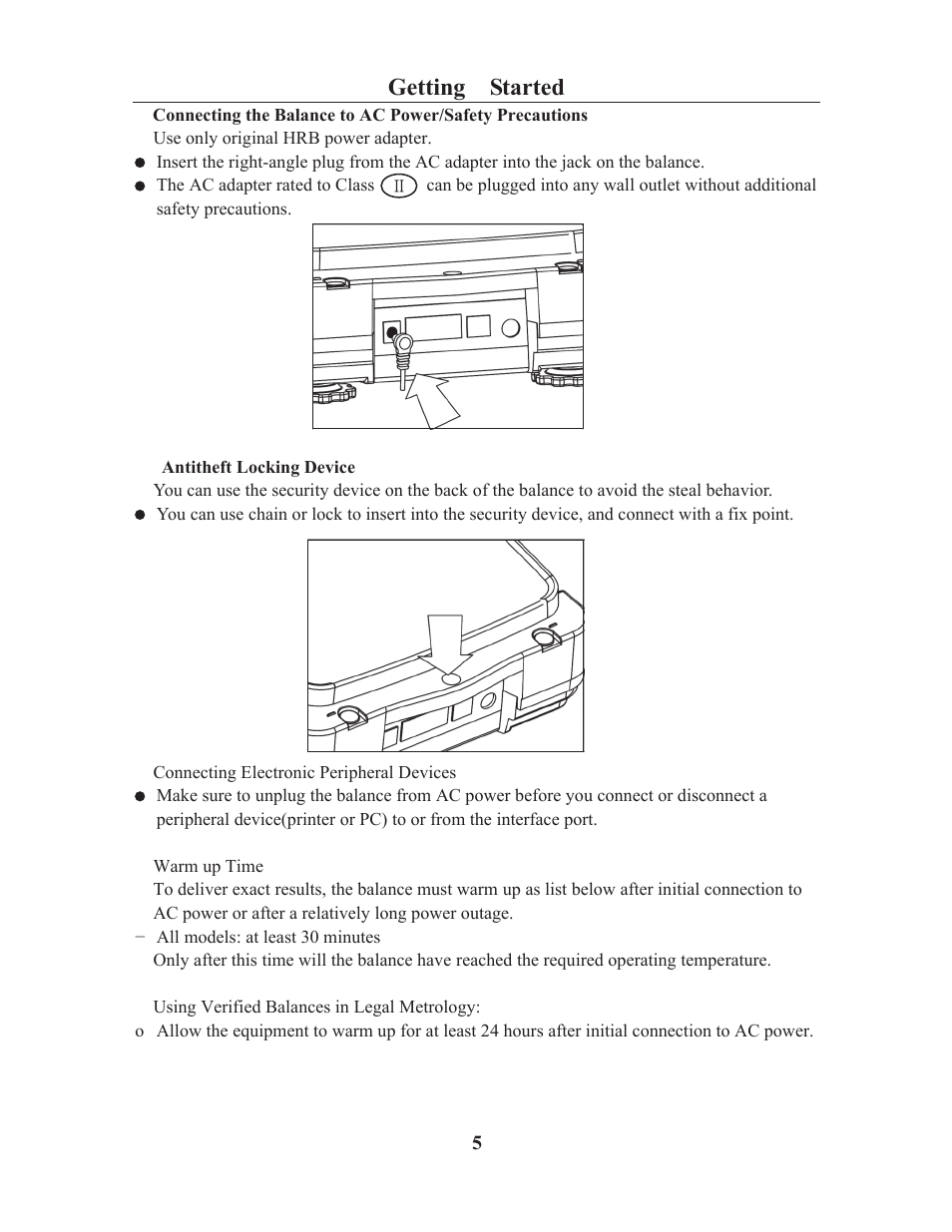 Getting started | LW Measurements HRB 224 Magnetic Force Balance User Manual | Page 7 / 32