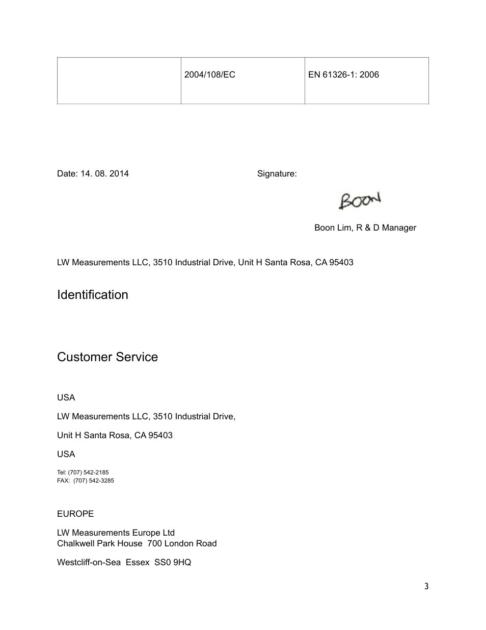 LW Measurements WB 10000 User Manual | Page 3 / 24