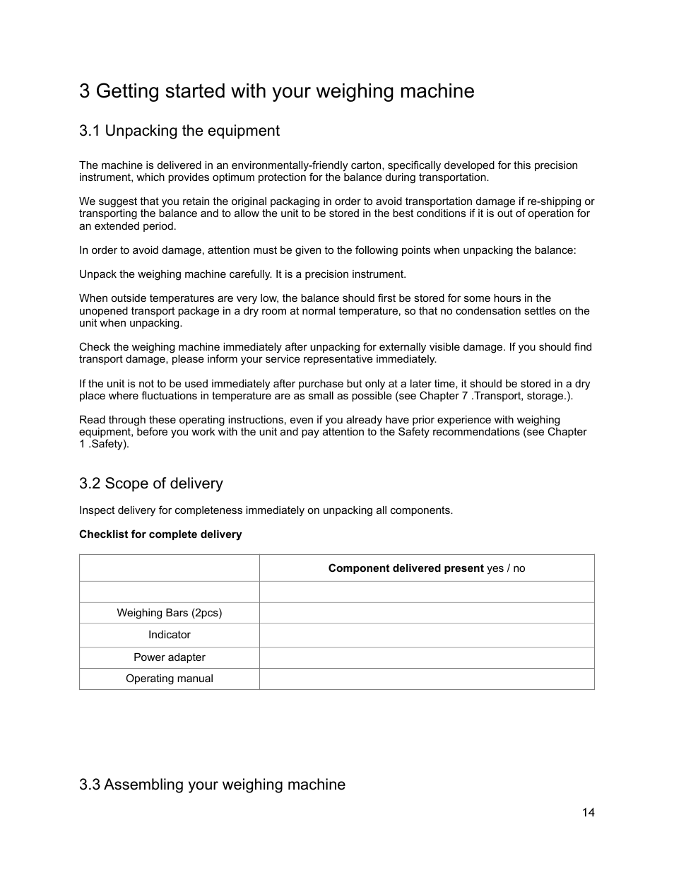 3 getting started with your weighing machine | LW Measurements WB 7500 User Manual | Page 14 / 24