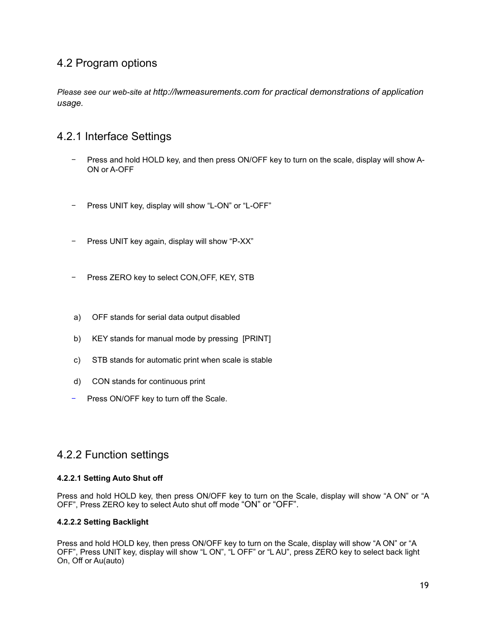 LW Measurements WB 7500 User Manual | Page 19 / 24