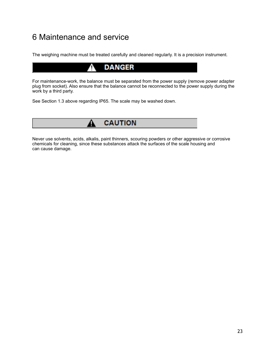 6 maintenance and service | LW Measurements WB 7500 User Manual | Page 23 / 24
