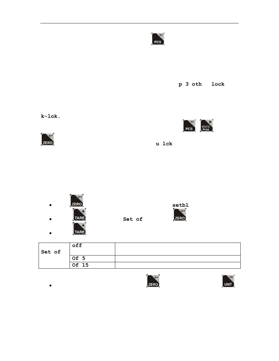 Keyboard lock, Set auto power off, Set back light | LW Measurements BWS NTEP Weighing Platform Scale 500lb User Manual | Page 15 / 27