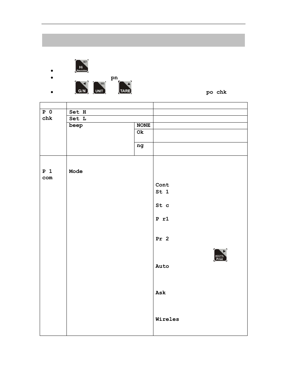 Parameters | LW Measurements BWS NTEP Weighing Platform Scale 500lb User Manual | Page 17 / 27